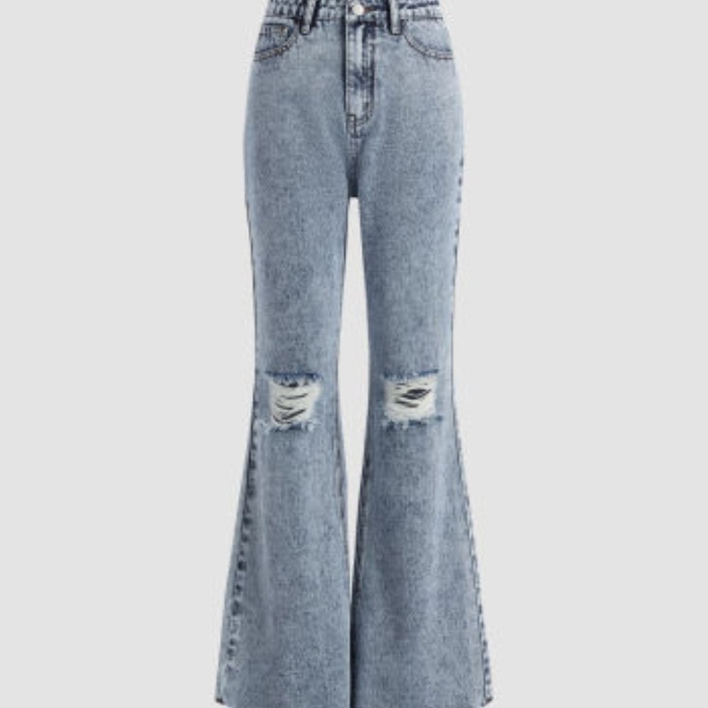 Cider Denim Ripped Flares Jeans